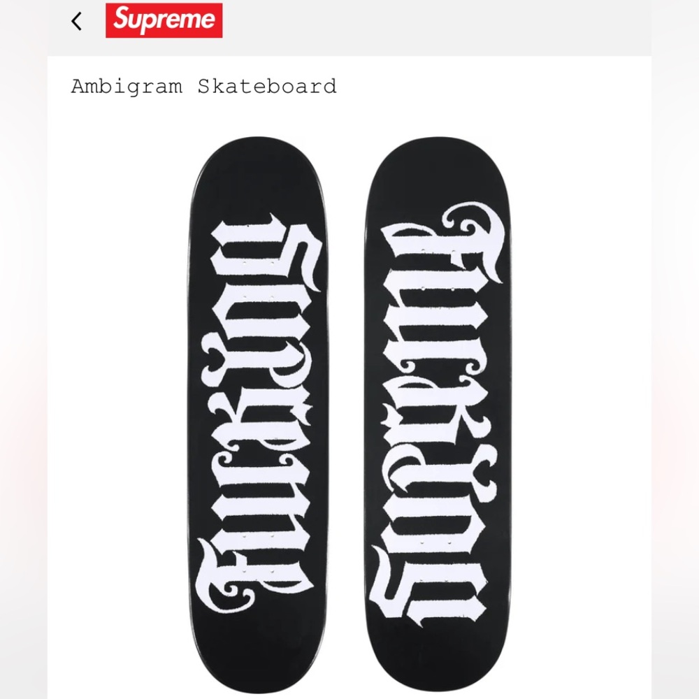 Supreme Ambigram Deck “Black” BRAND NEW IN ORIGINAL PACKAGING